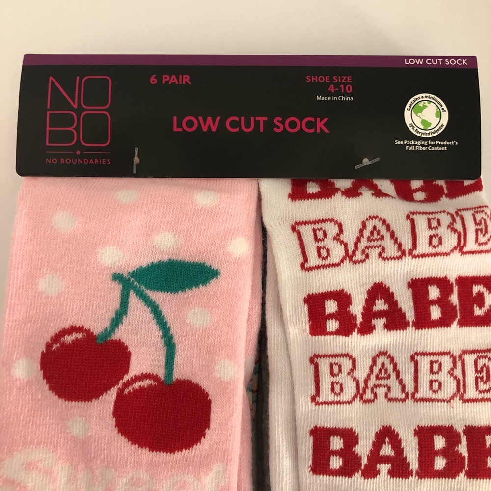 No Boundaries Low Cut Sock 6 Pair Shoe Size 4-10